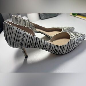 LOUISE ET CIE Striped Snakeprint Closed Toe D’Orsay Kitten Heel US 9.5 EU 39.5